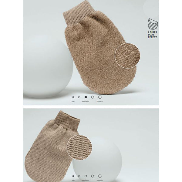 BODY Massage Mitt - Peel & Wash, Dual Soft/medium, Natural