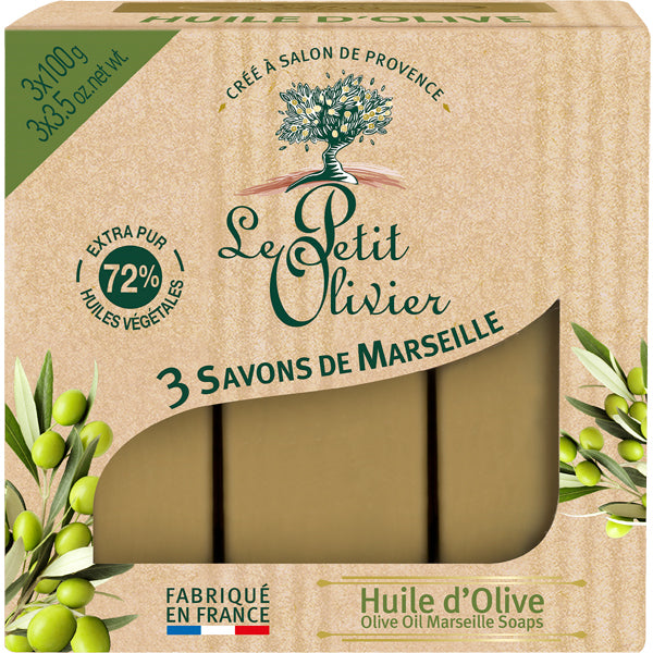 3 Marseille soaps with Olive Oil